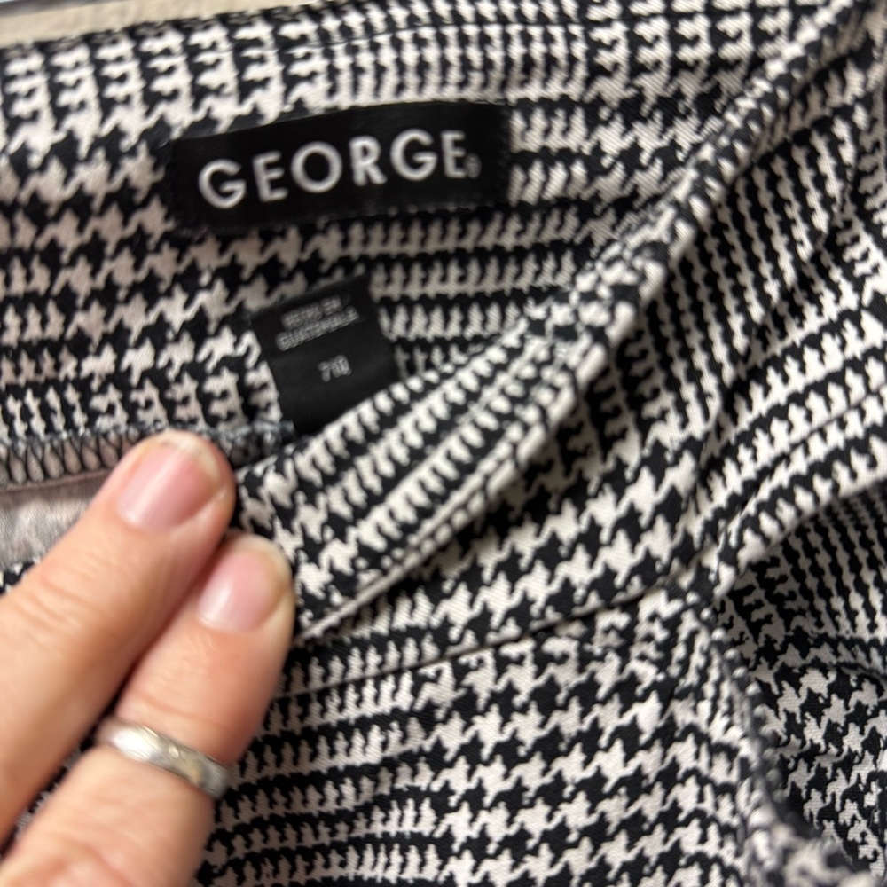 George Plus 22W-24W Plaid Houndstooth Slim Fit Dress Pants Work Office Casual - Picture 2 of 6
